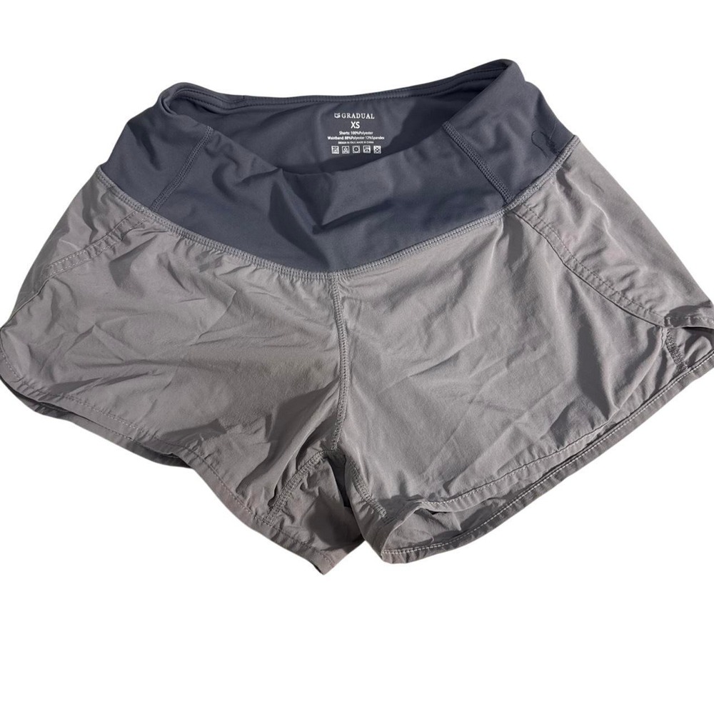 G GRADUAL Womens Running Shorts Gray Athletic Gym Workout Pockets XS